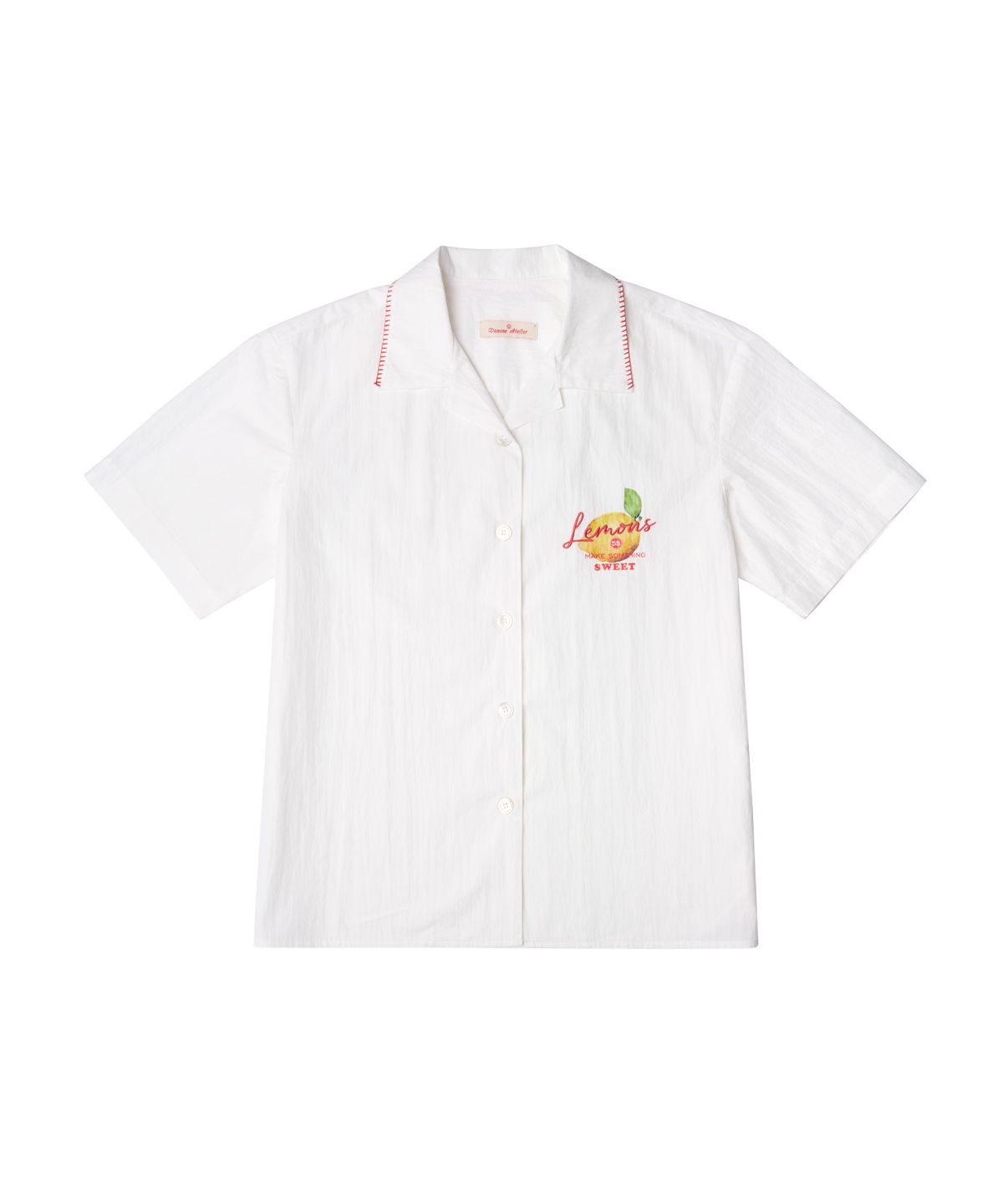 반원 아틀리에(VANONE ATELIER) A3494 Lemons 오픈 칼라 셔츠_White