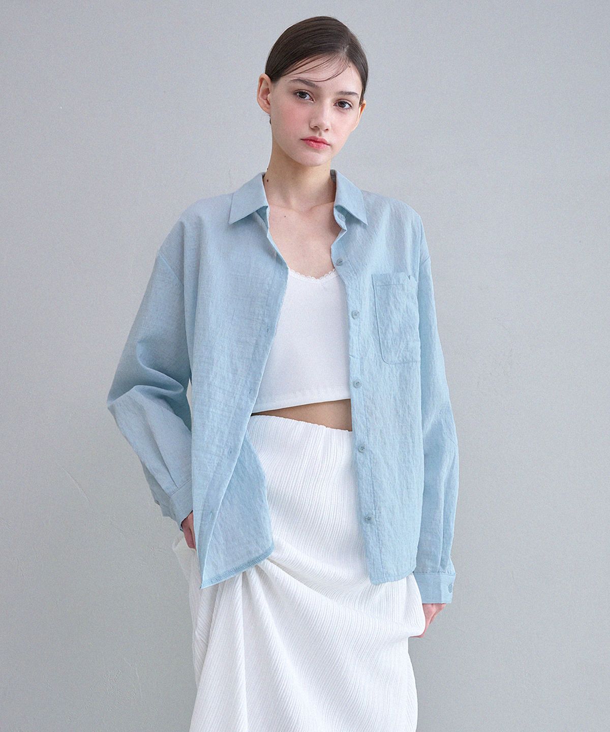 미케네(MICANE) 코코넛 루즈 핏 린넨 셔츠