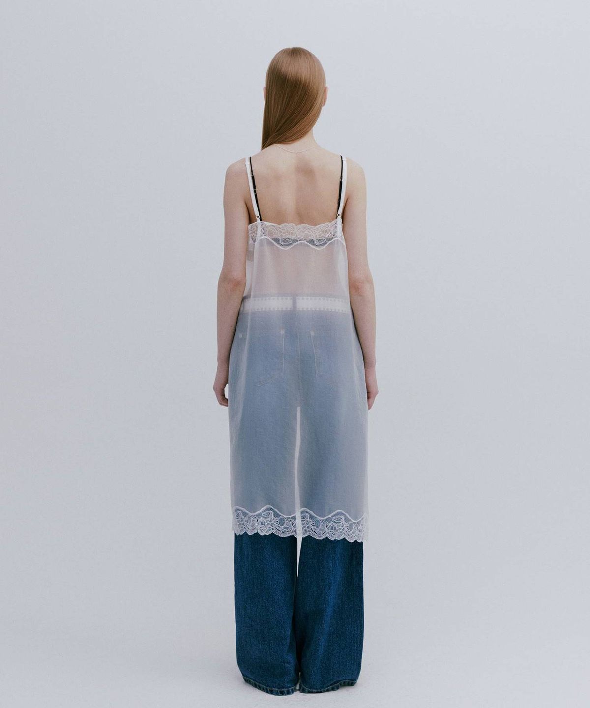 마이스(MAIS) SEE-THROUGH SLIP DRESS / WHITE