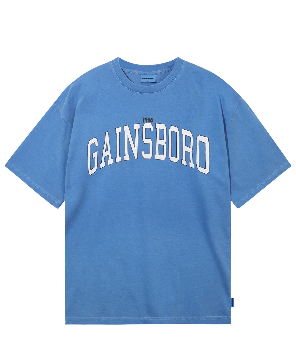 게인스보로(GAINSBORO) [쿨코튼] 피그먼트 아치로고 티셔츠_블루