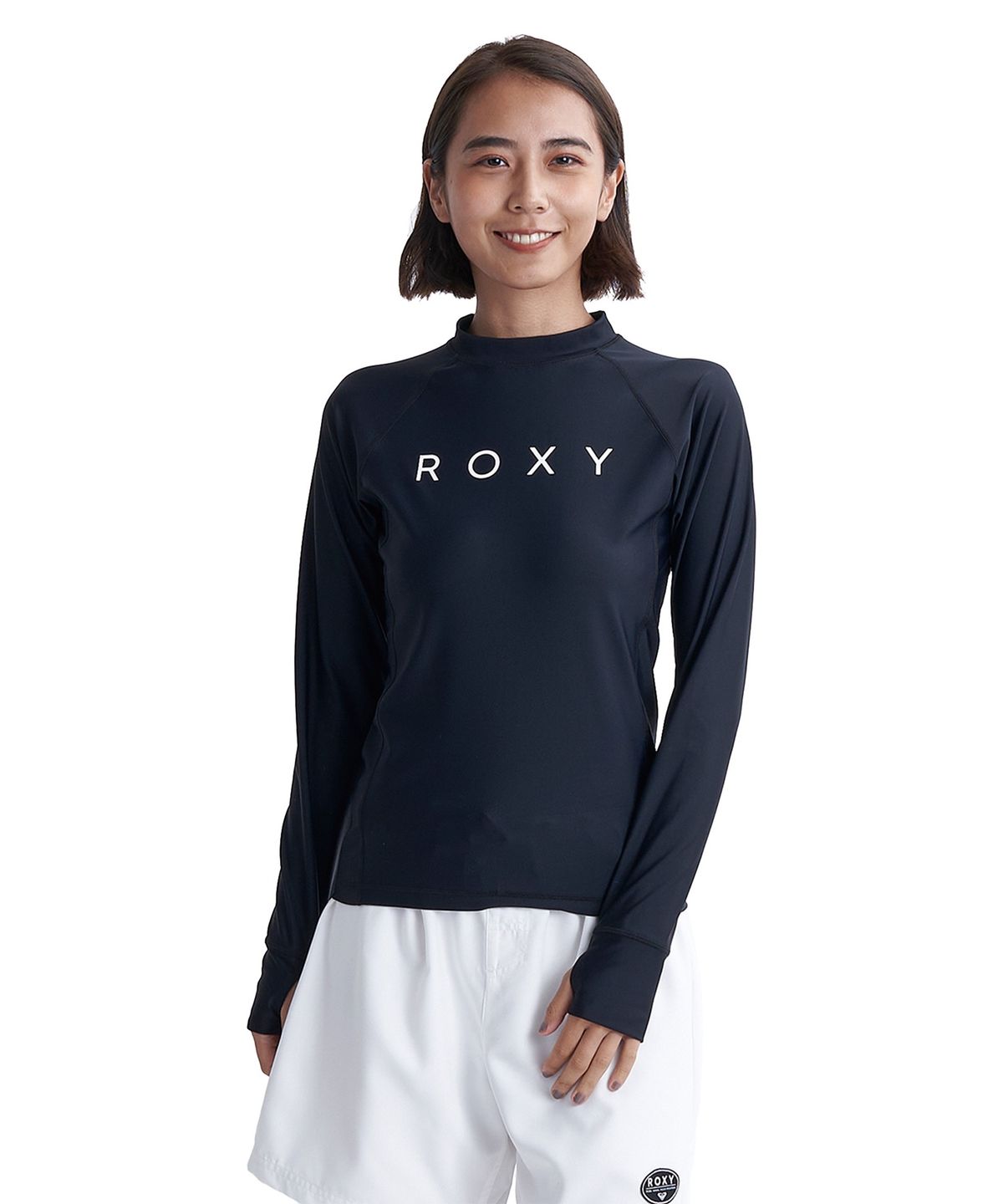 록시(ROXY) 로고 래쉬가드 BLK