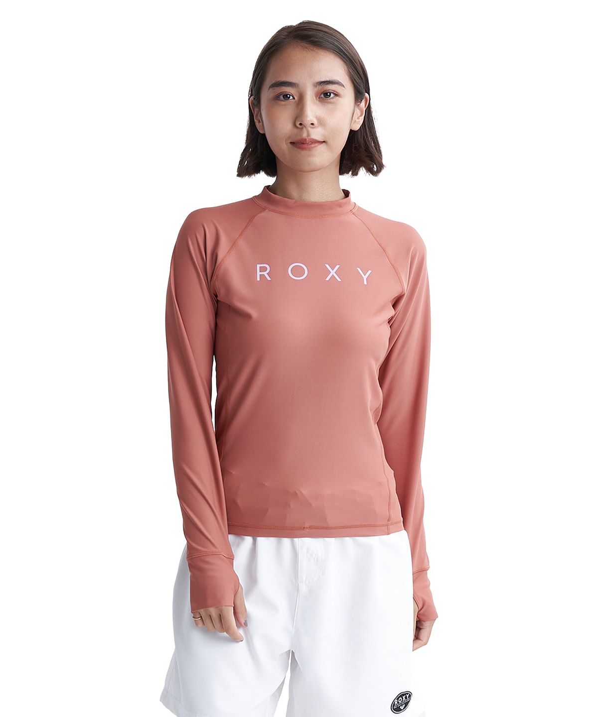 록시(ROXY) 로고 래쉬가드 BRN