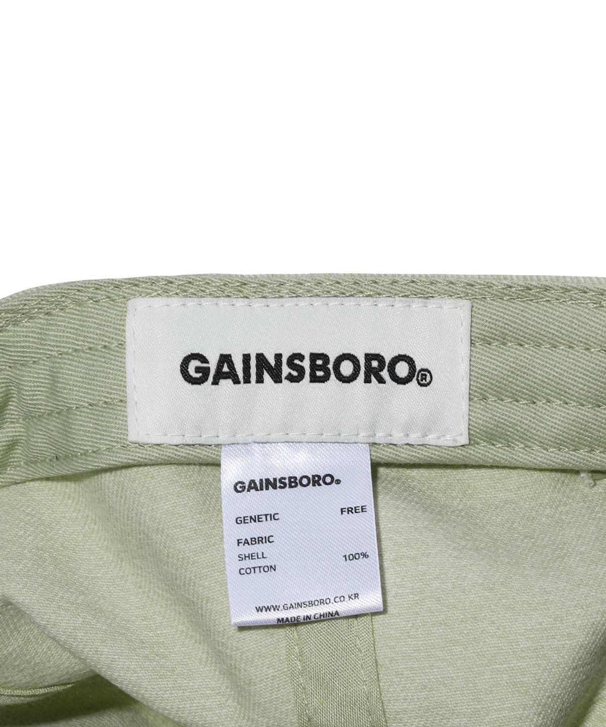 게인스보로(GAINSBORO) 레터링 믹스 코튼 볼캡_베이지/그린