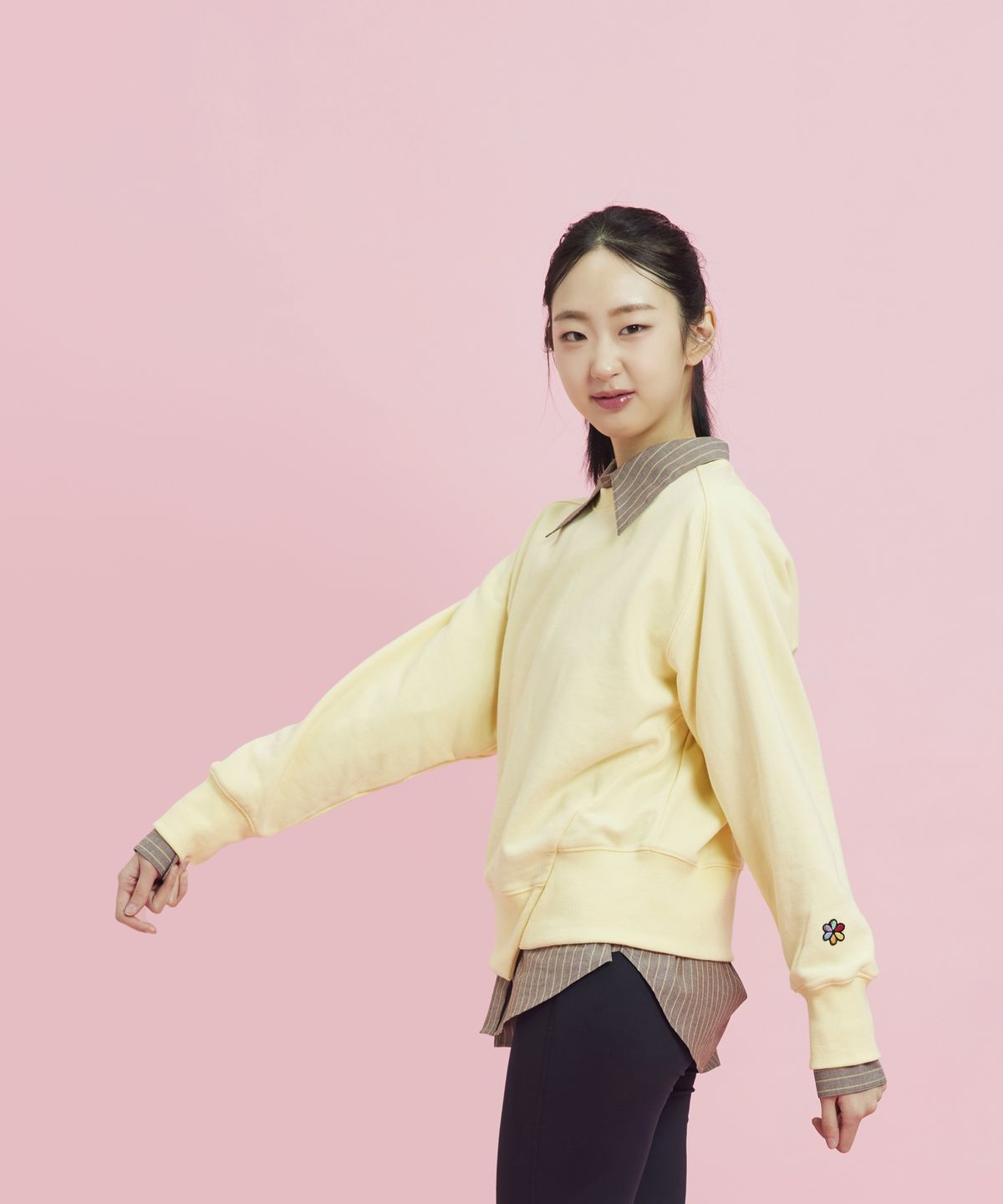 오우라(OWURA) 언밸런스 스웻셔츠_버터크림