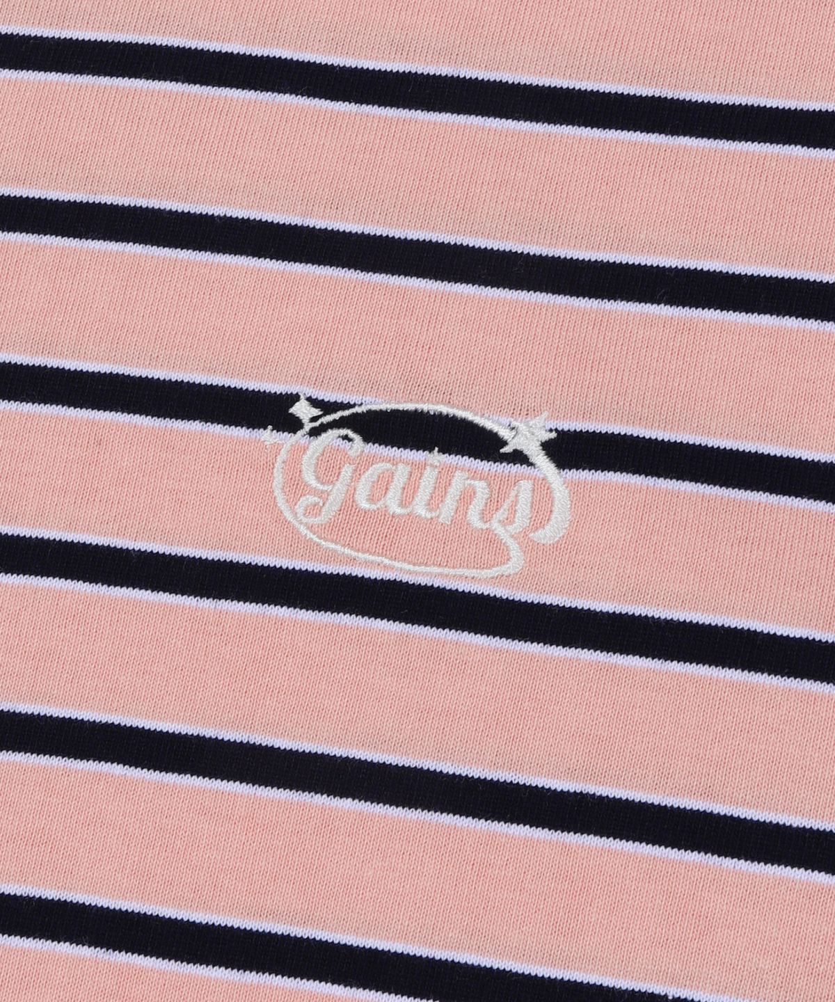 게인스보로(GAINSBORO) 서클 스타로고 스트라이프 폴로 티셔츠_핑크