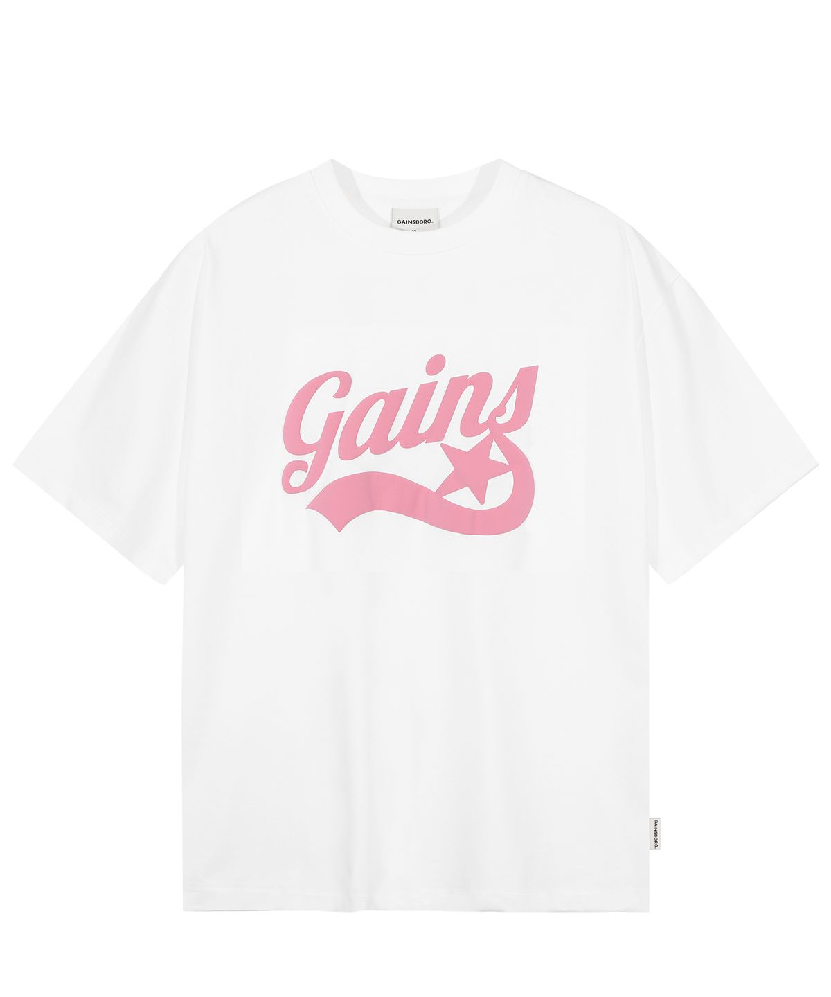게인스보로(GAINSBORO) [쿨코튼] 오리지날 스타로고 티셔츠_화이트/핑크