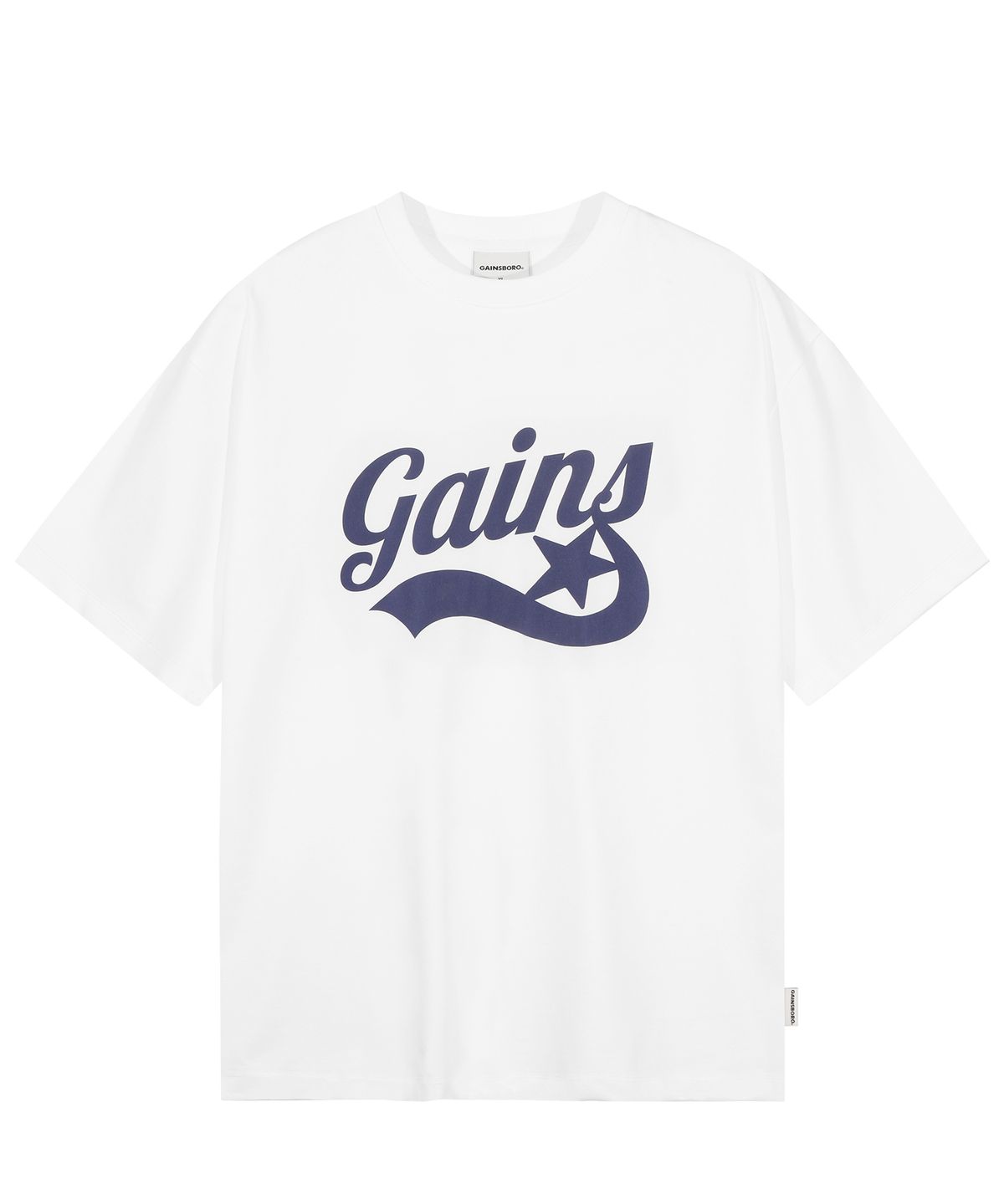 게인스보로(GAINSBORO) [쿨코튼] 오리지날 스타로고 티셔츠_화이트/네이비