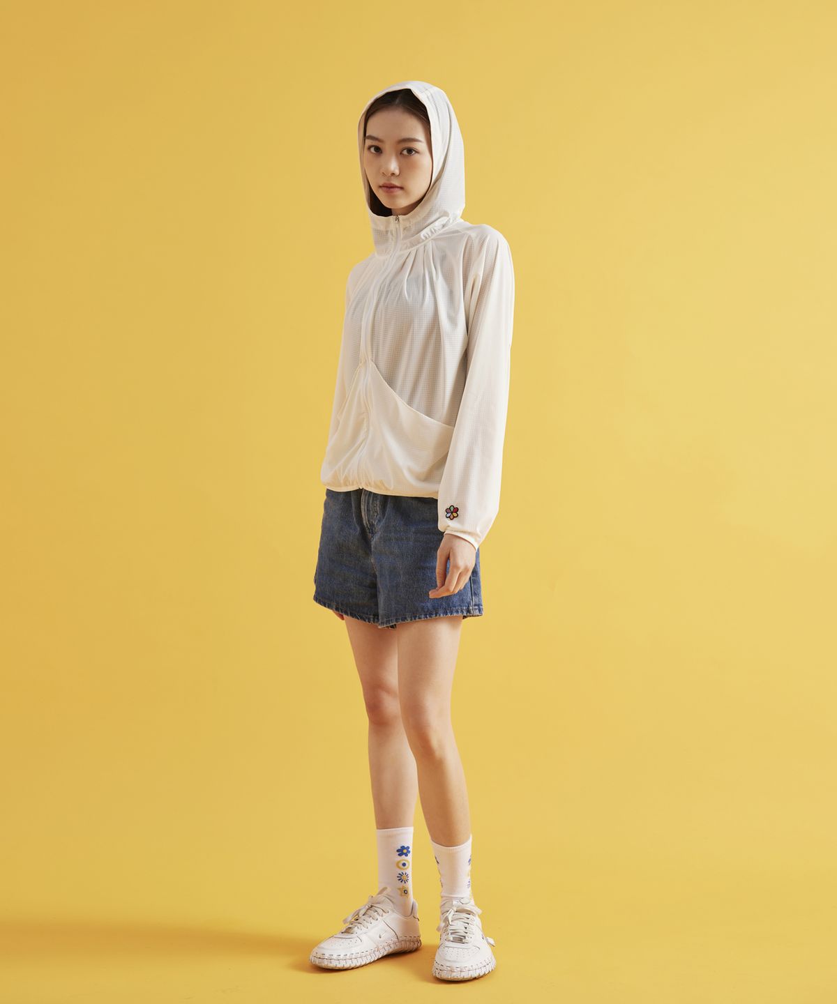 오우라(OWURA) 에어닷 후드집업_라이트크림