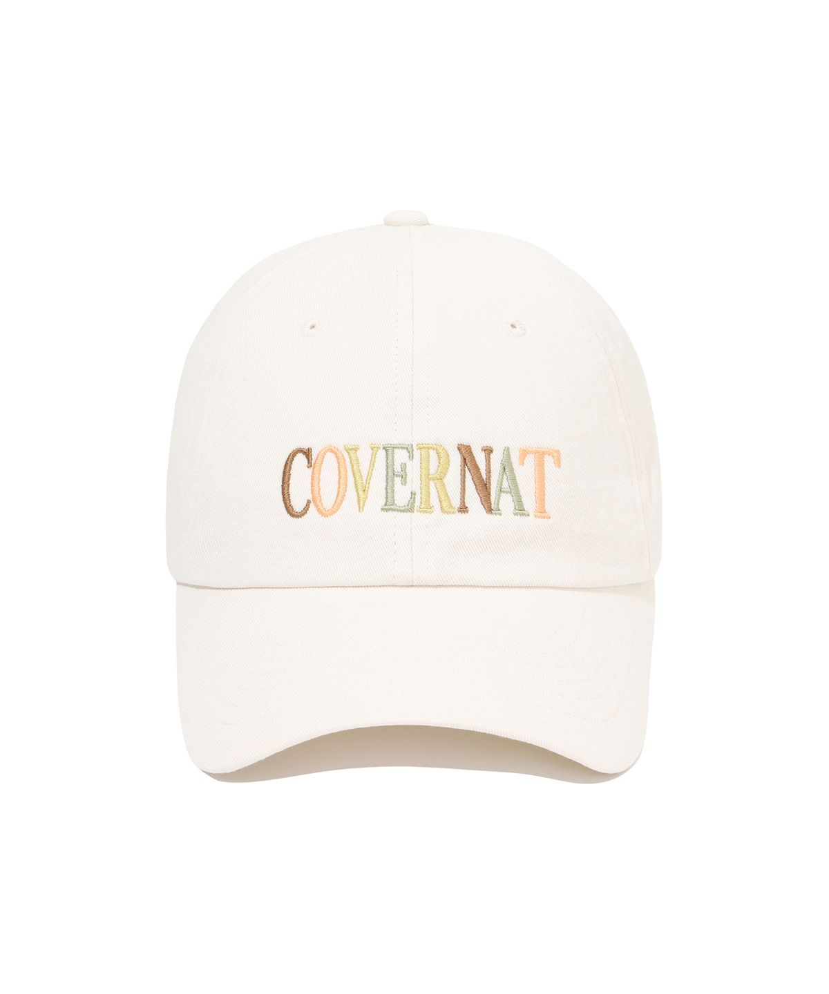 커버낫(COVERNAT) 레인보우 로고 볼캡 크림