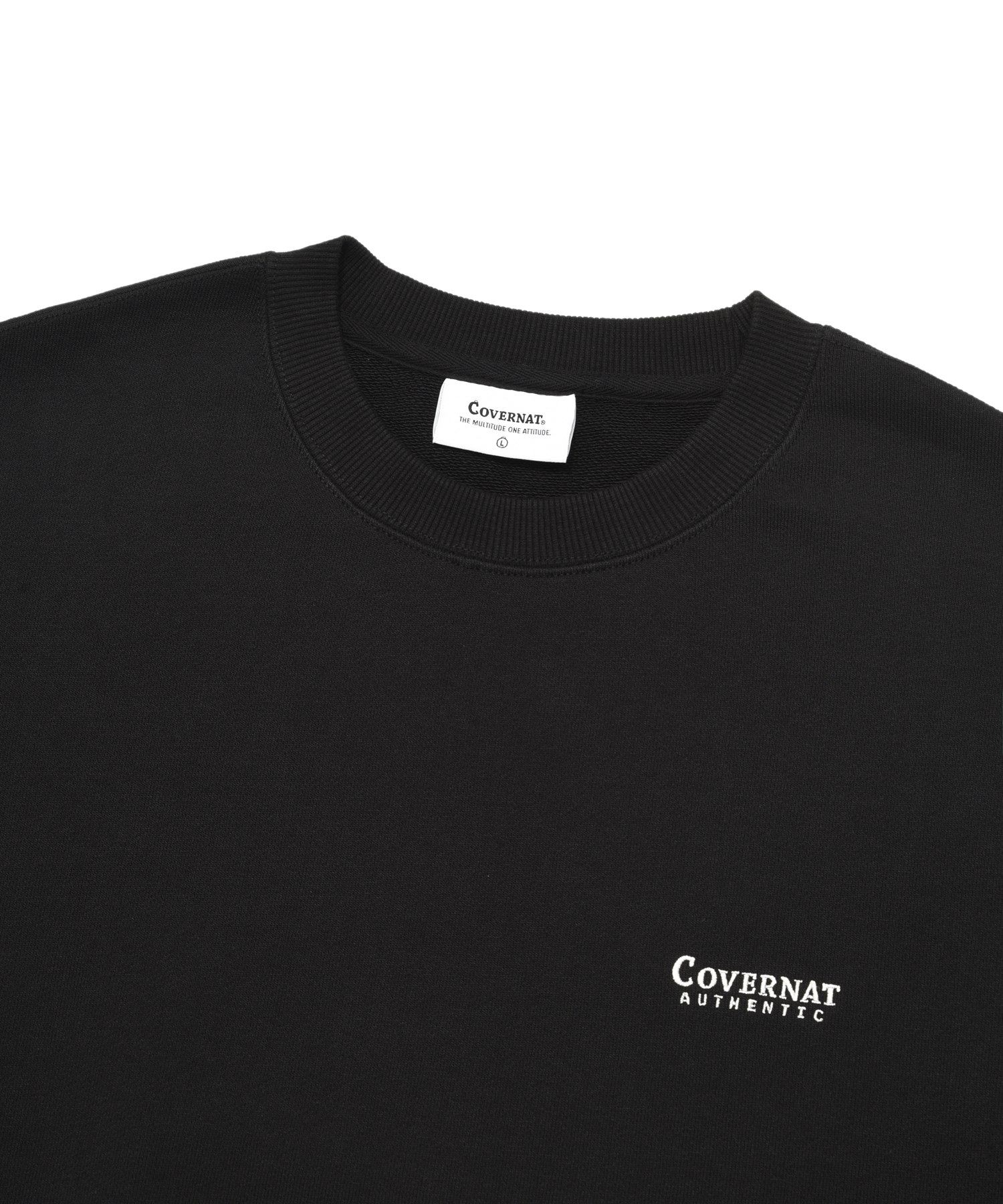 MUSINSA公式 | COVERNAT Small Authentic Logo Sweatshirt Black