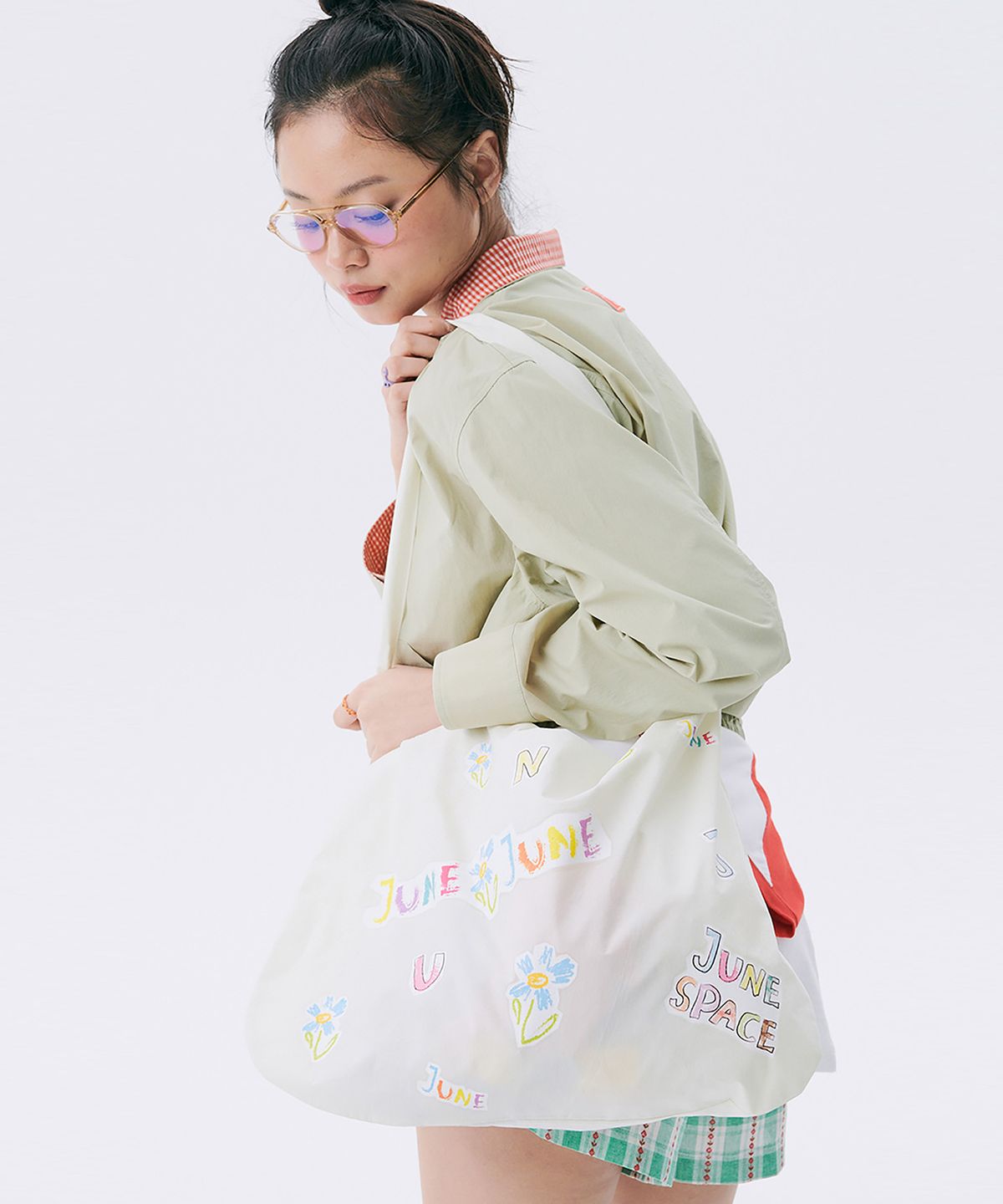 준준스페이스(JUNEJUNE SPACE) June Drawing Cotton Bag_Ivory (준 드로잉 코튼 백_아이보리)
