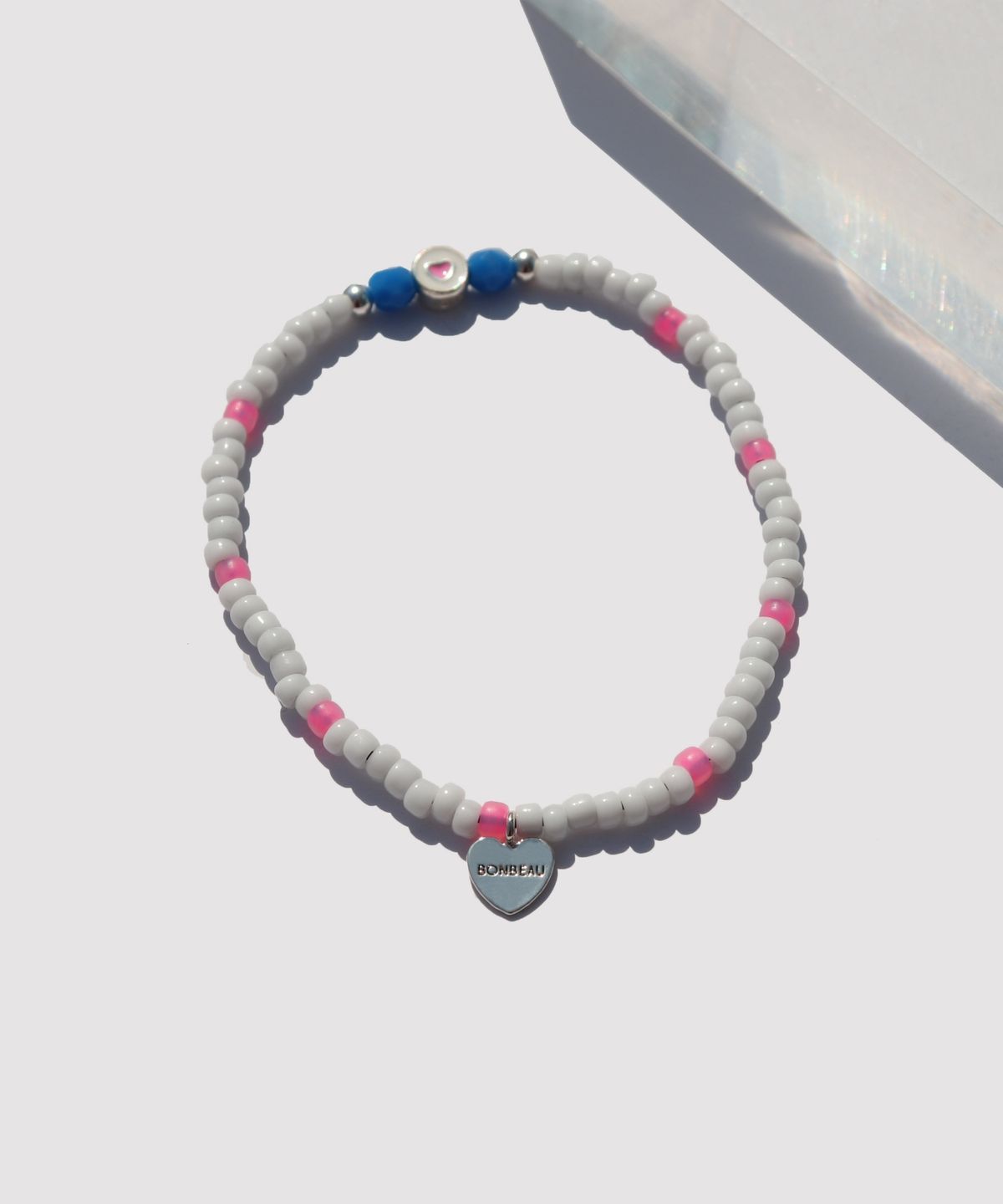 봉보(BONBEAU) Soul heart charm glass beads Bracelet 컬러 하트 참 포인트 글라스 비즈 팔찌