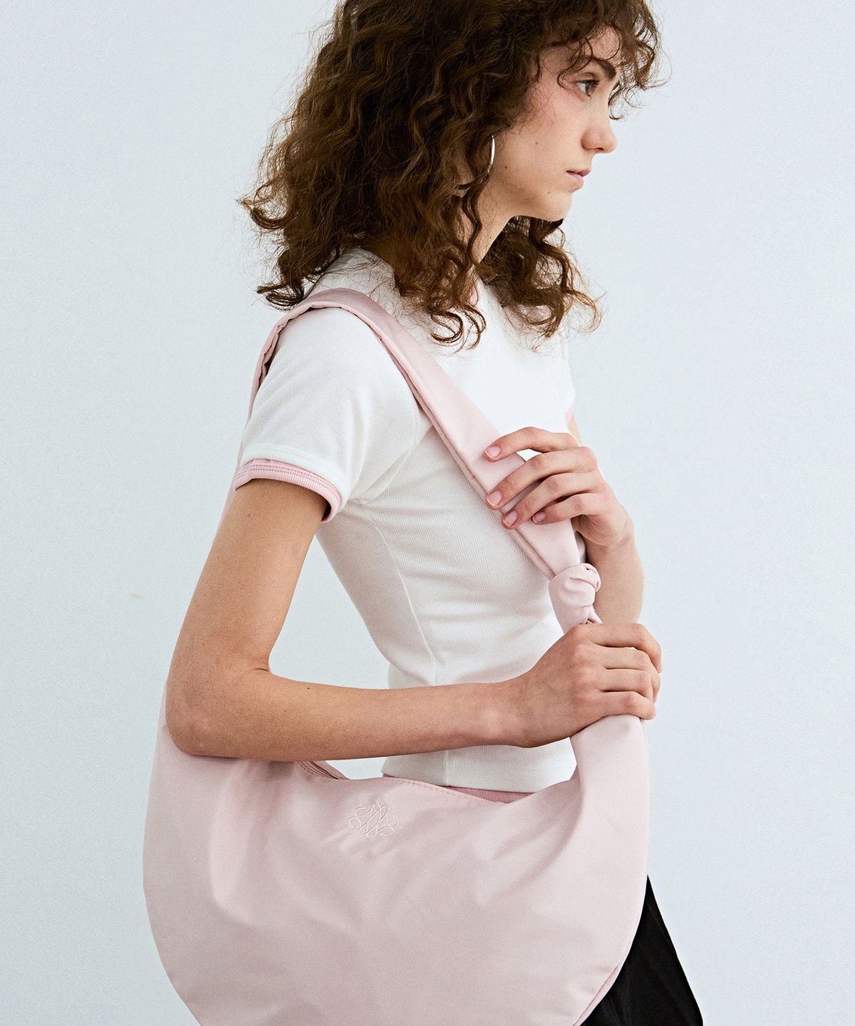 닉앤니콜(NICK&NICOLE) NICOLE NYLON SHOULDER KNOT BAG_LIGHT PINK