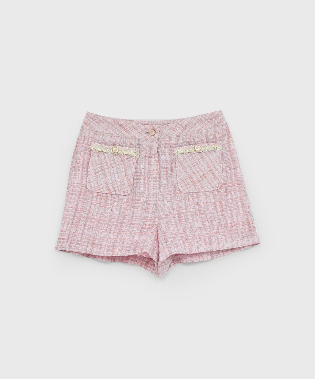 320쇼룸(320SHOWROOM) Tape Trimming Tweed Shorts Pink