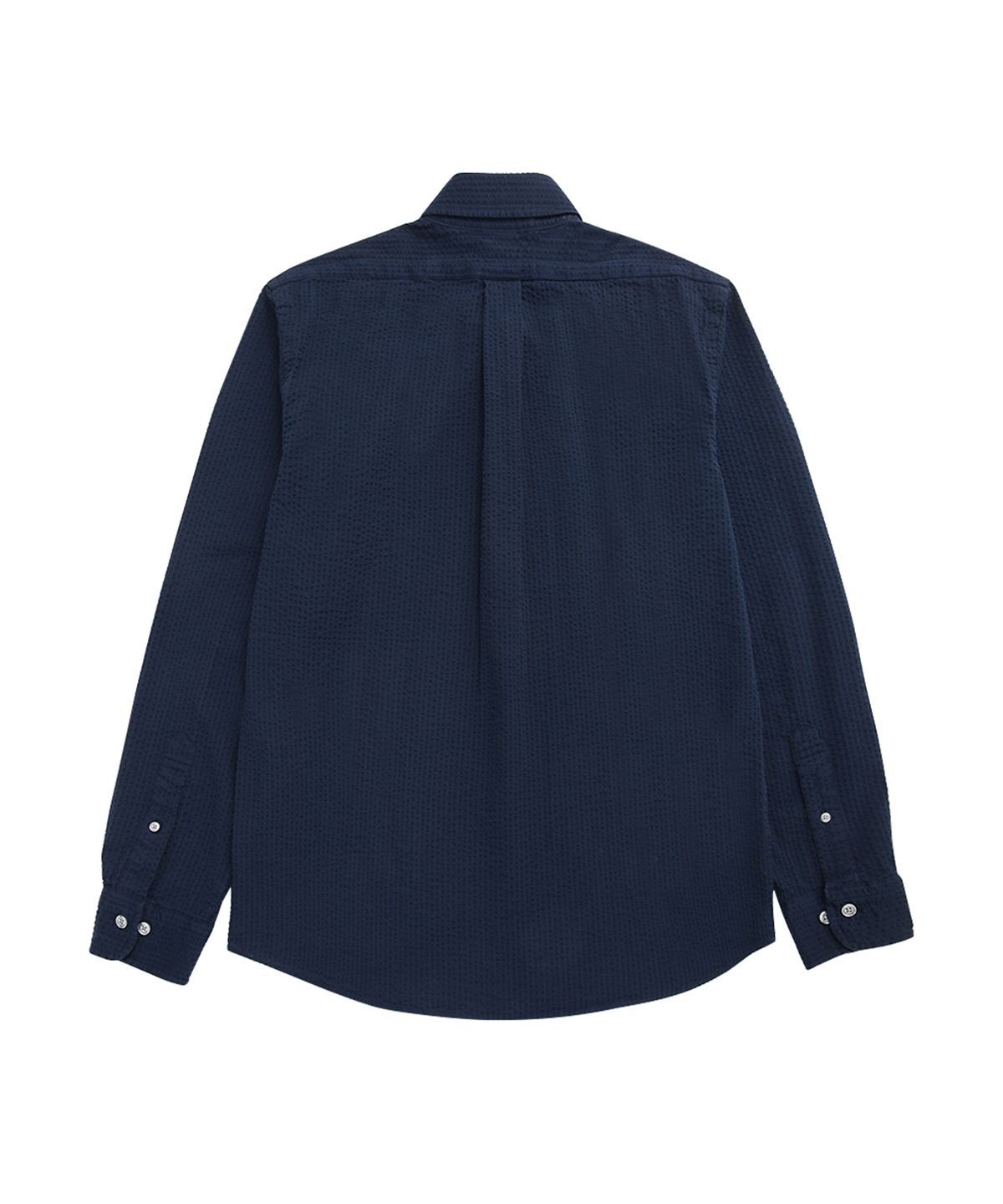 브룩스 브라더스(BROOKS BROTHERS) 레귤러핏 시어서커 솔리드 셔츠 (네이비) (BBTHMM0375QEM)