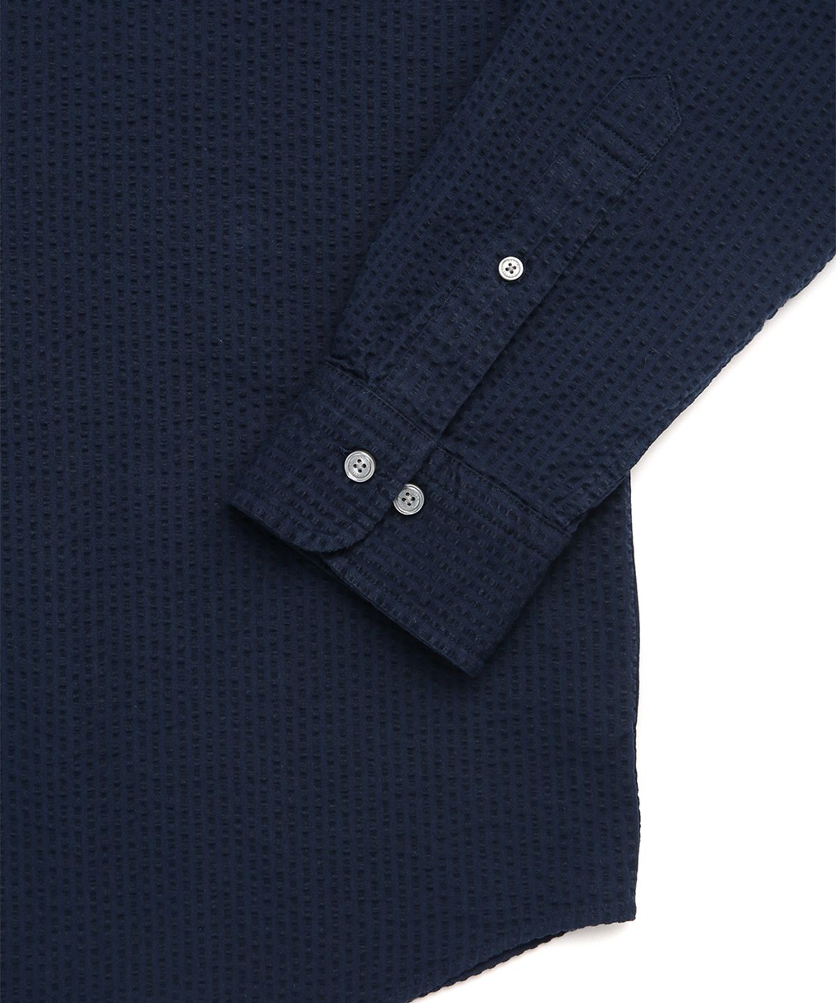 브룩스 브라더스(BROOKS BROTHERS) 레귤러핏 시어서커 솔리드 셔츠 (네이비) (BBTHMM0375QEM)