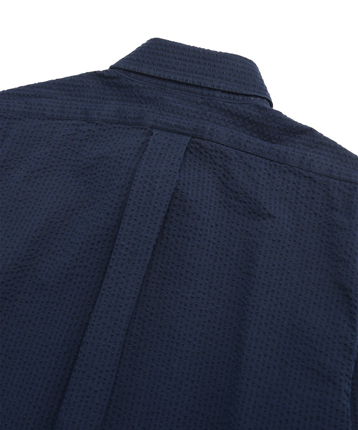 브룩스 브라더스(BROOKS BROTHERS) 레귤러핏 시어서커 솔리드 셔츠 (네이비) (BBTHMM0375QEM)