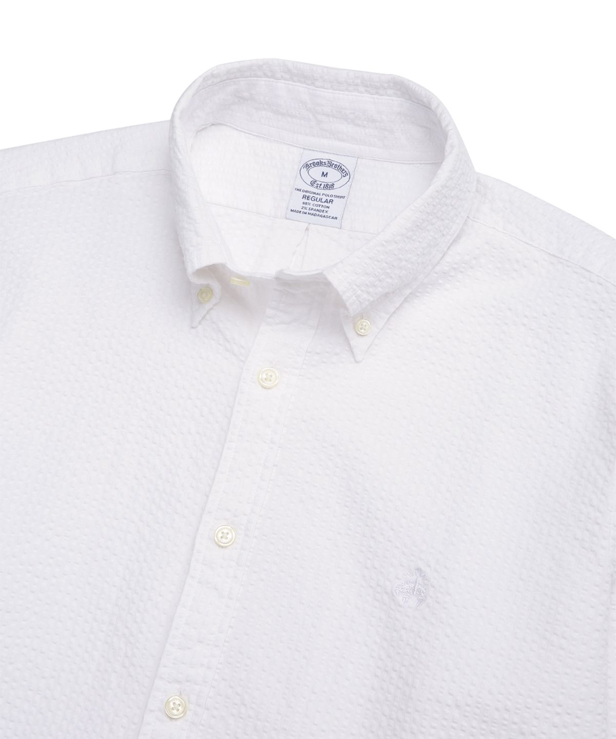 브룩스 브라더스(BROOKS BROTHERS) 레귤러핏 시어서커 솔리드 셔츠 (화이트) (BBTHMM0376AEM)