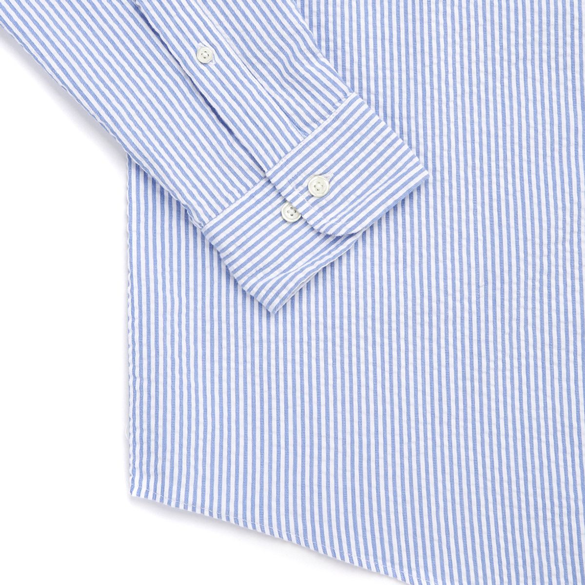 브룩스 브라더스(BROOKS BROTHERS) 레귤러핏 시어서커 스트라이프 셔츠 (블루) (BBTHMM0378MEM)