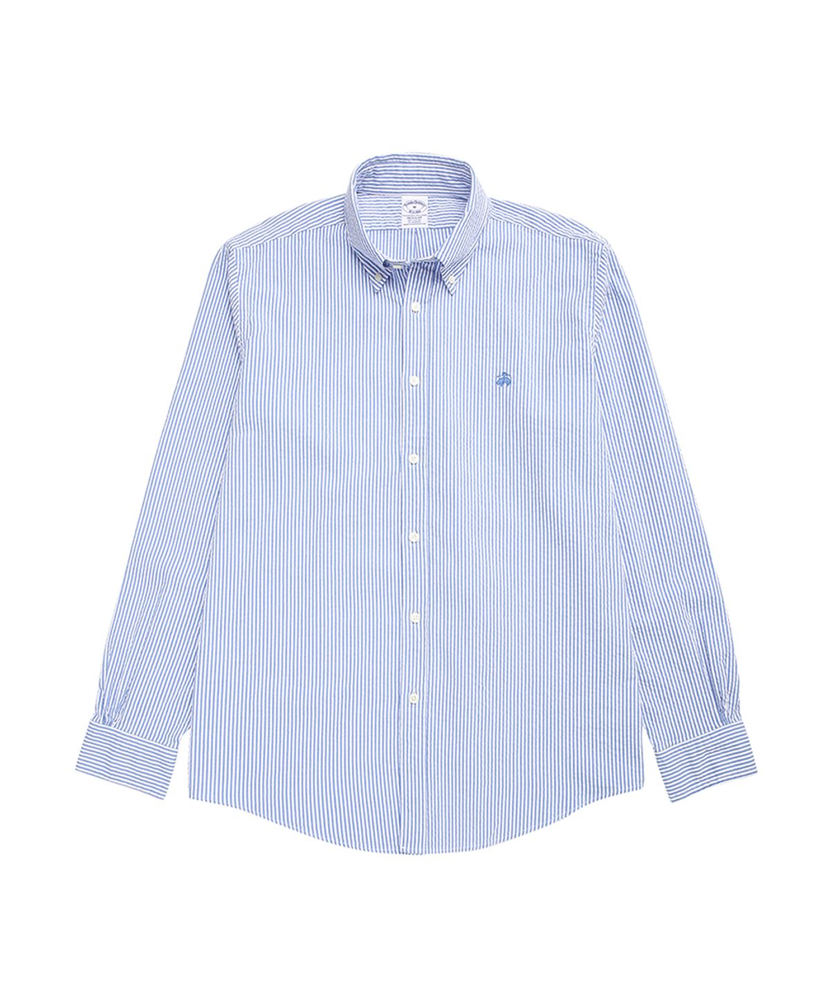 브룩스 브라더스(BROOKS BROTHERS) 레귤러핏 시어서커 스트라이프 셔츠 (블루) (BBTHMM0378MEM)