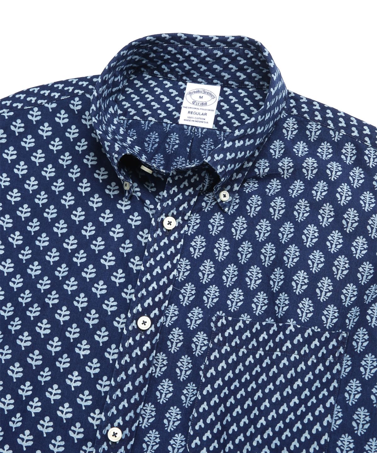 브룩스 브라더스(BROOKS BROTHERS) 인디고 프린트 펀 셔츠 (네이비) (BBTHMM7897QES)