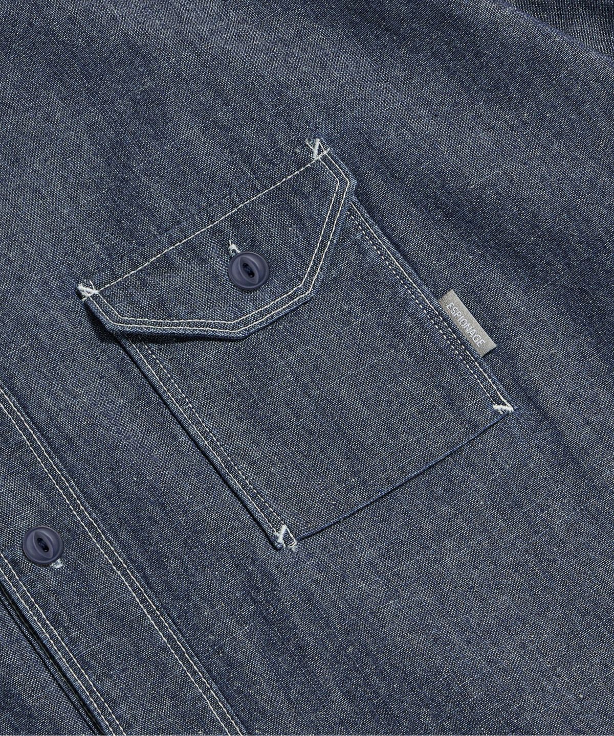 에스피오나지(ESPIONAGE) Chambray S/S Work Shirt Indigo