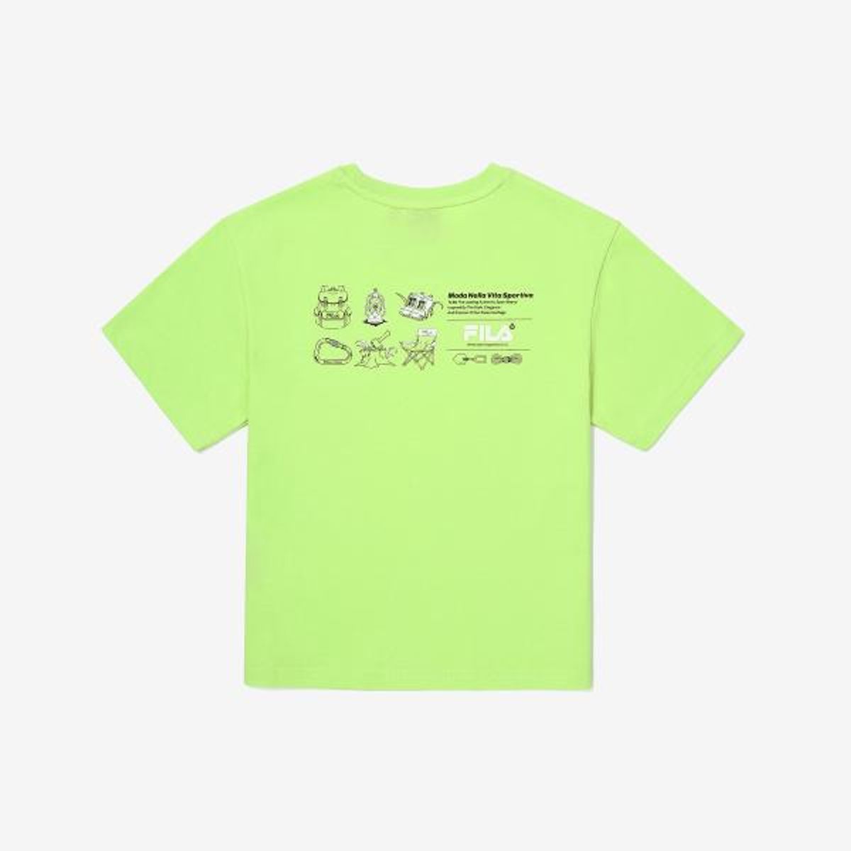 휠라 키즈(FILA KIDS) Camping 소매 라벨 포인트 티셔츠(FK2RSG2S03XAGR)