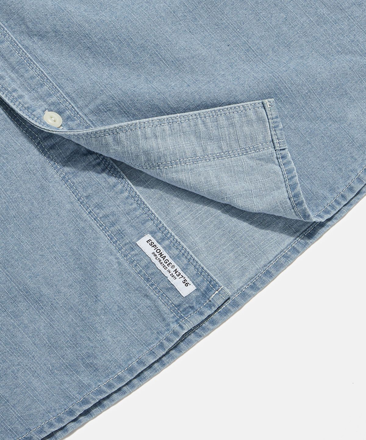에스피오나지(ESPIONAGE) Chambray S/S Work Shirt Washed Blue