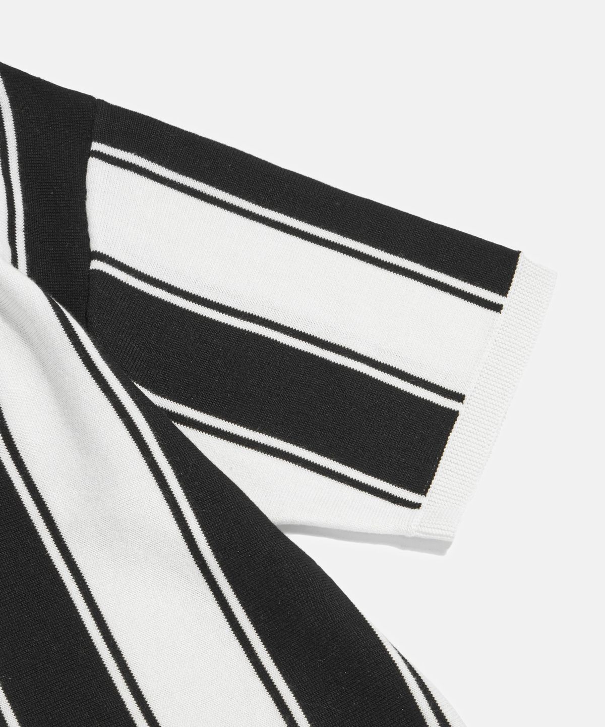 에스피오나지(ESPIONAGE) Knitted Football Shirt Black Stripe