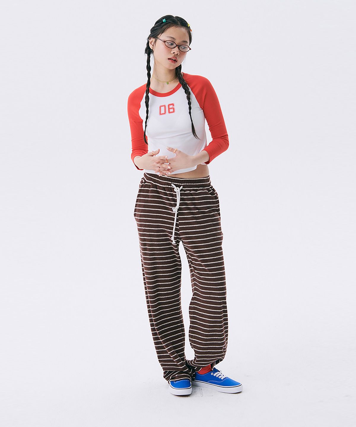 준준스페이스(JUNEJUNE SPACE) NO.6 Raglan T-shirt_Red (넘버 식스 래글런 티셔츠_레드)