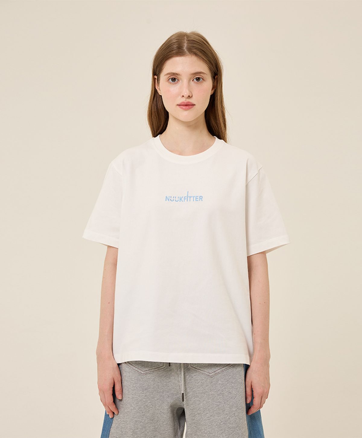 누크피터(NUUKFITTER) HEAVY COTTON LOGO T-SHIRT [IVORY]