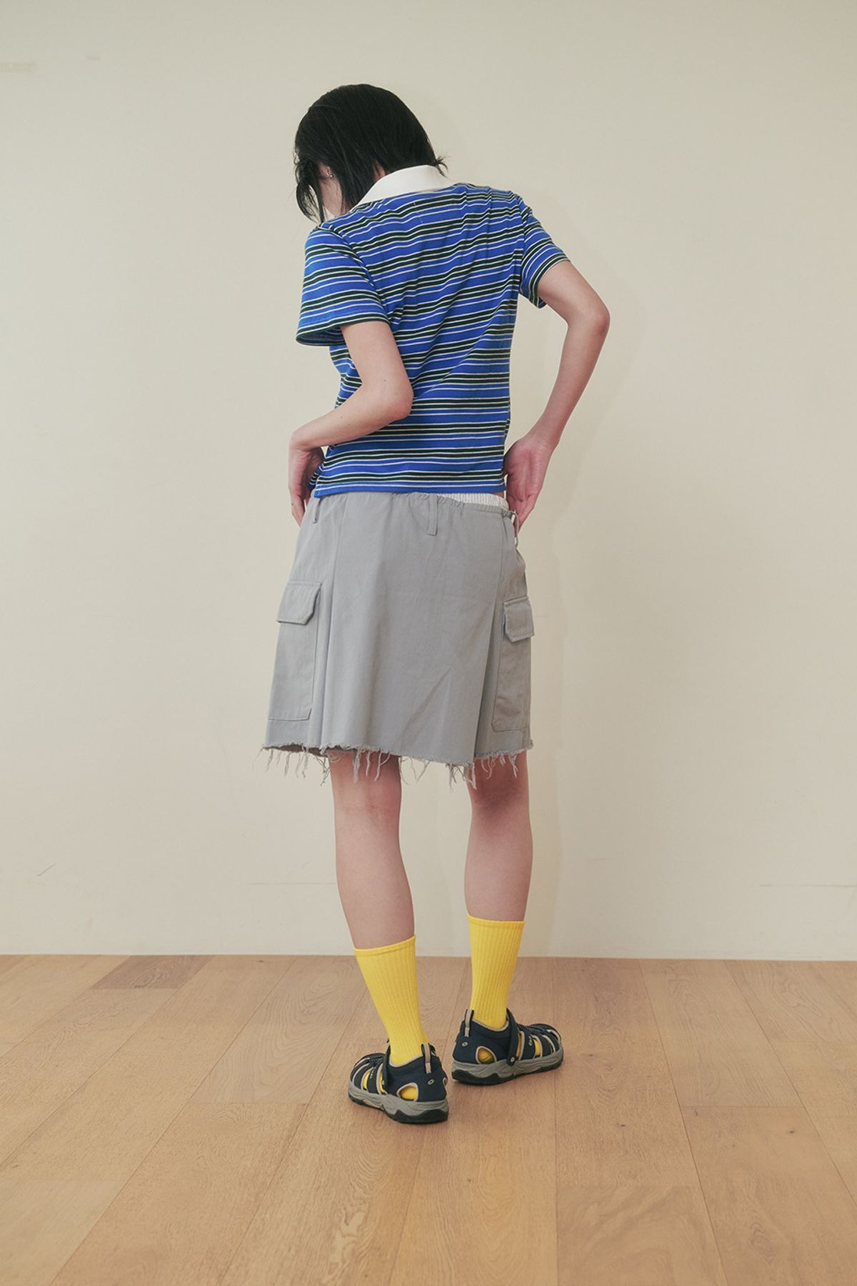 플리즈프로젝트(PLZPROJECT) LAYERED CARGO SKIRT, SKY BLUE