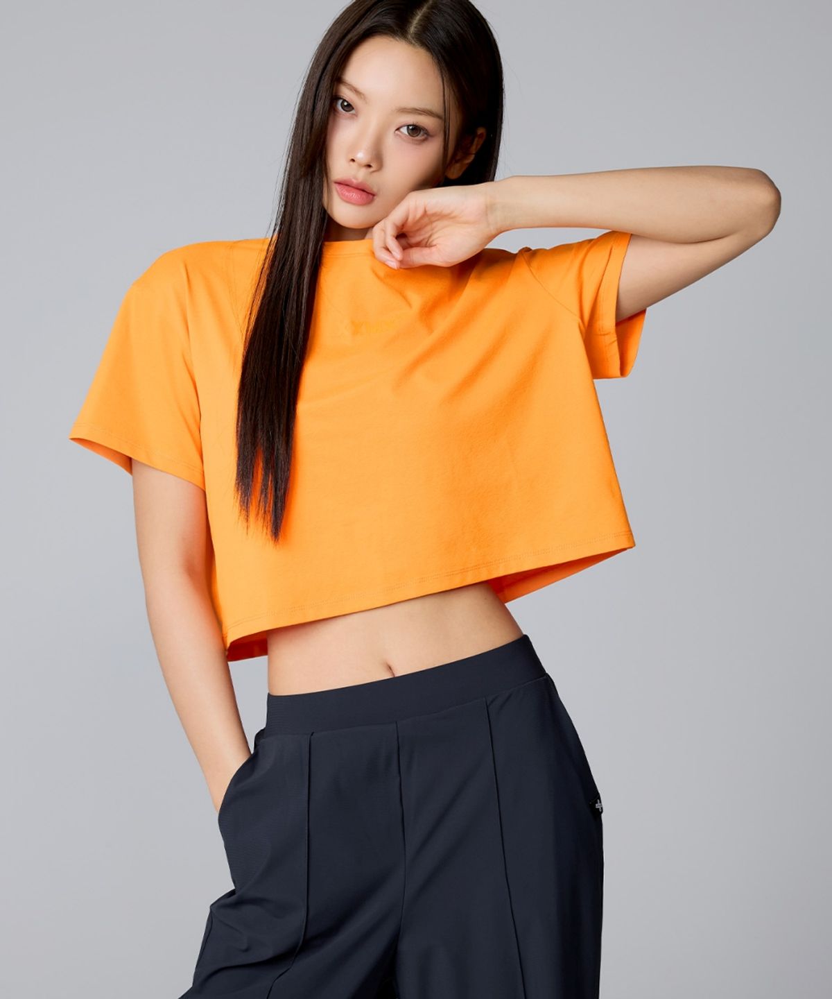 젝시믹스(XEXYMIX) 에코덱스 크롭 숏슬리브 아이보리