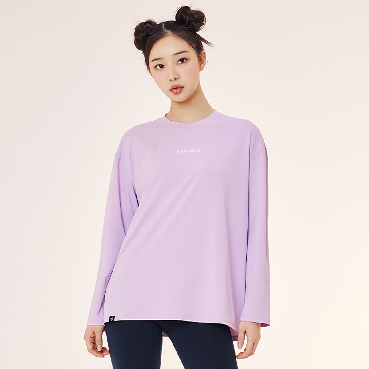 젝시믹스(XEXYMIX) 데일리페더 베이직 롱슬리브 문빔베이지