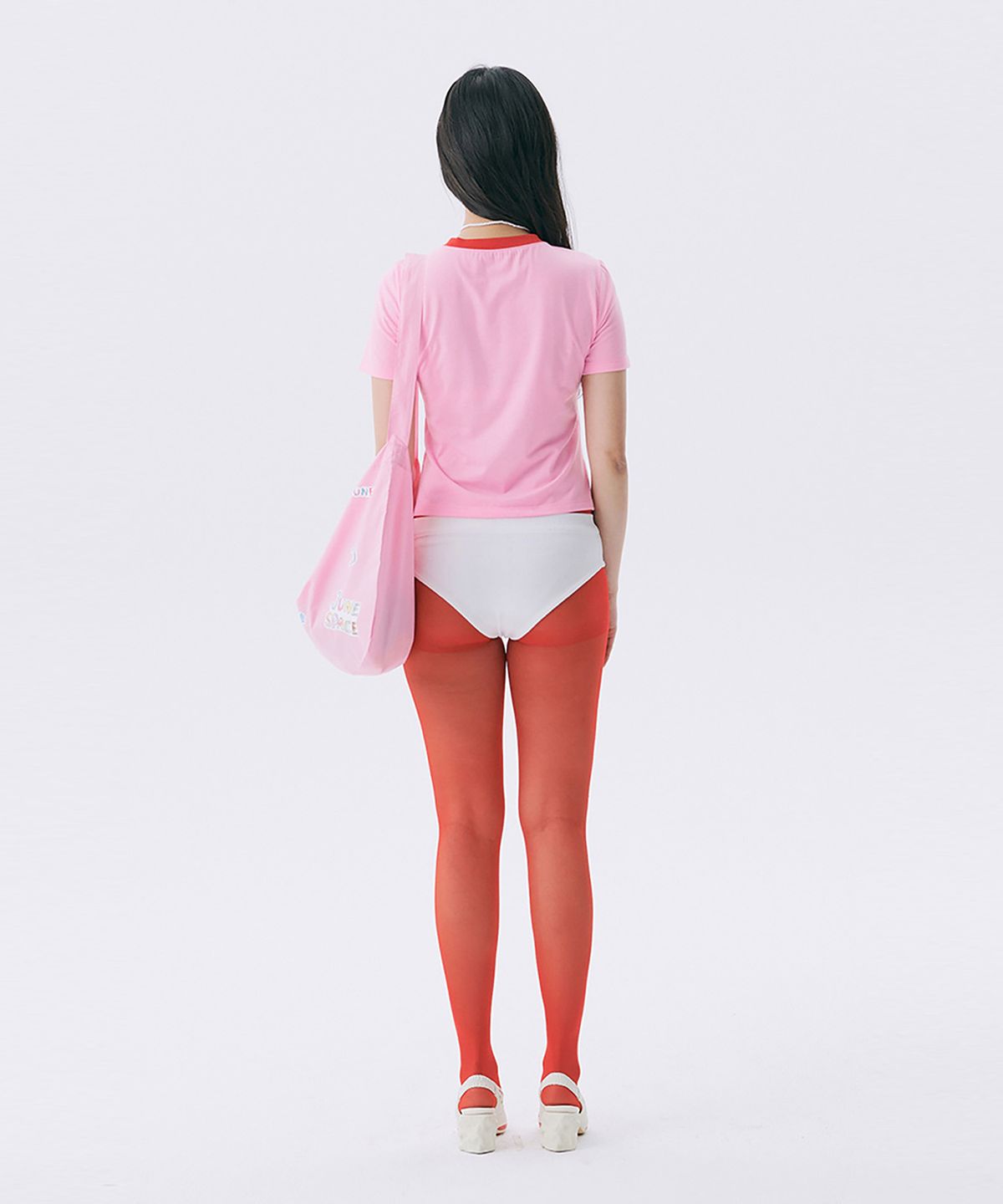 준준스페이스(JUNEJUNE SPACE) NO.6 Color Block T-shirt_Pink (넘버 식스 컬러 블록 티셔츠_핑크)