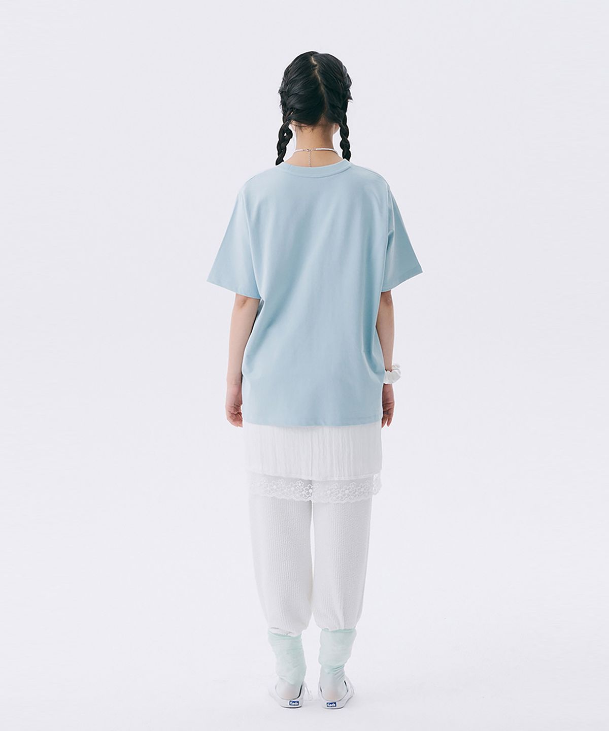 준준스페이스(JUNEJUNE SPACE) June Drawing T-shirt_Light Blue (준 드로잉 티셔츠_라이트 블루)