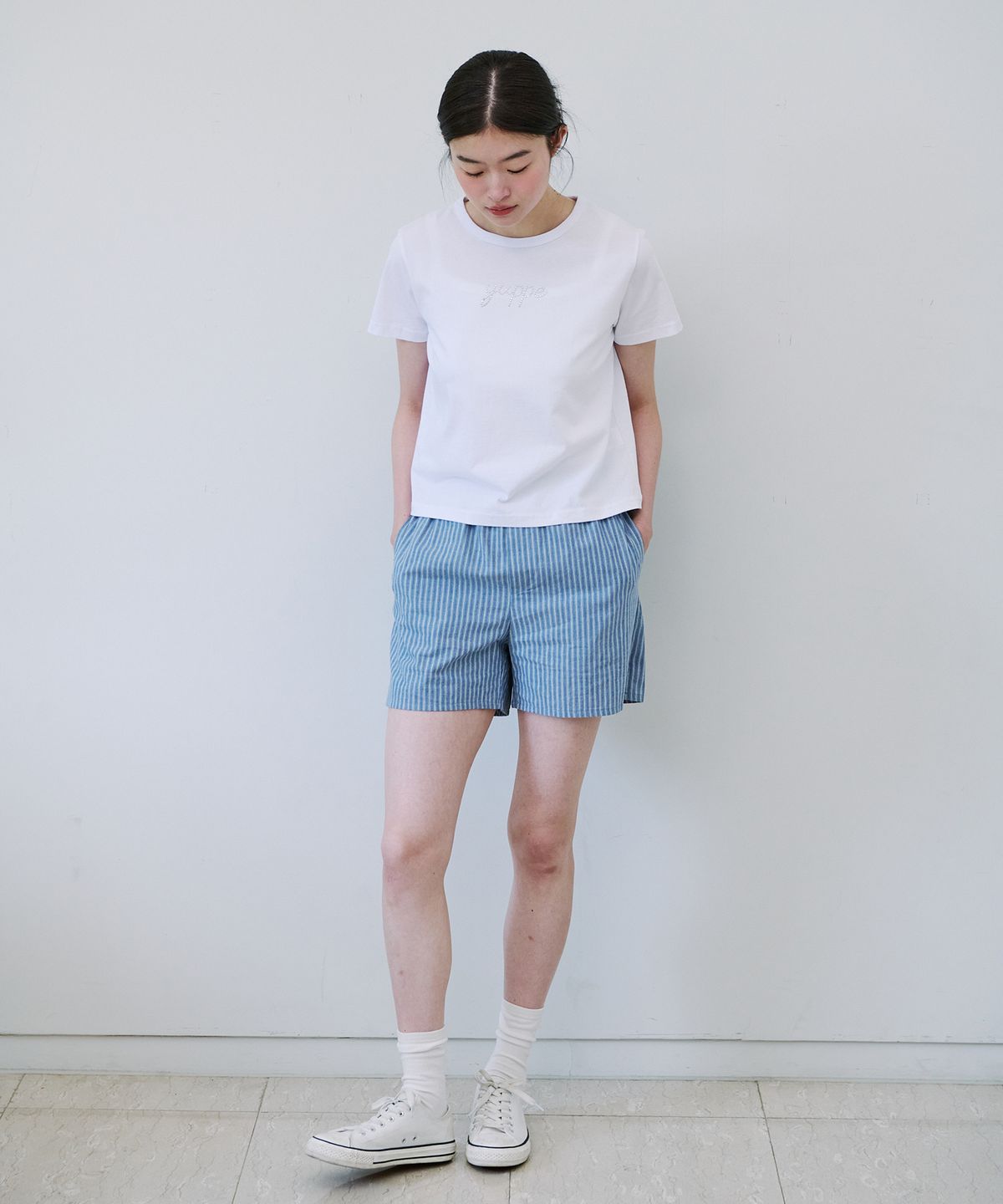 엽페(YUPPE) STRIPE BANDING PANTS_BLUE
