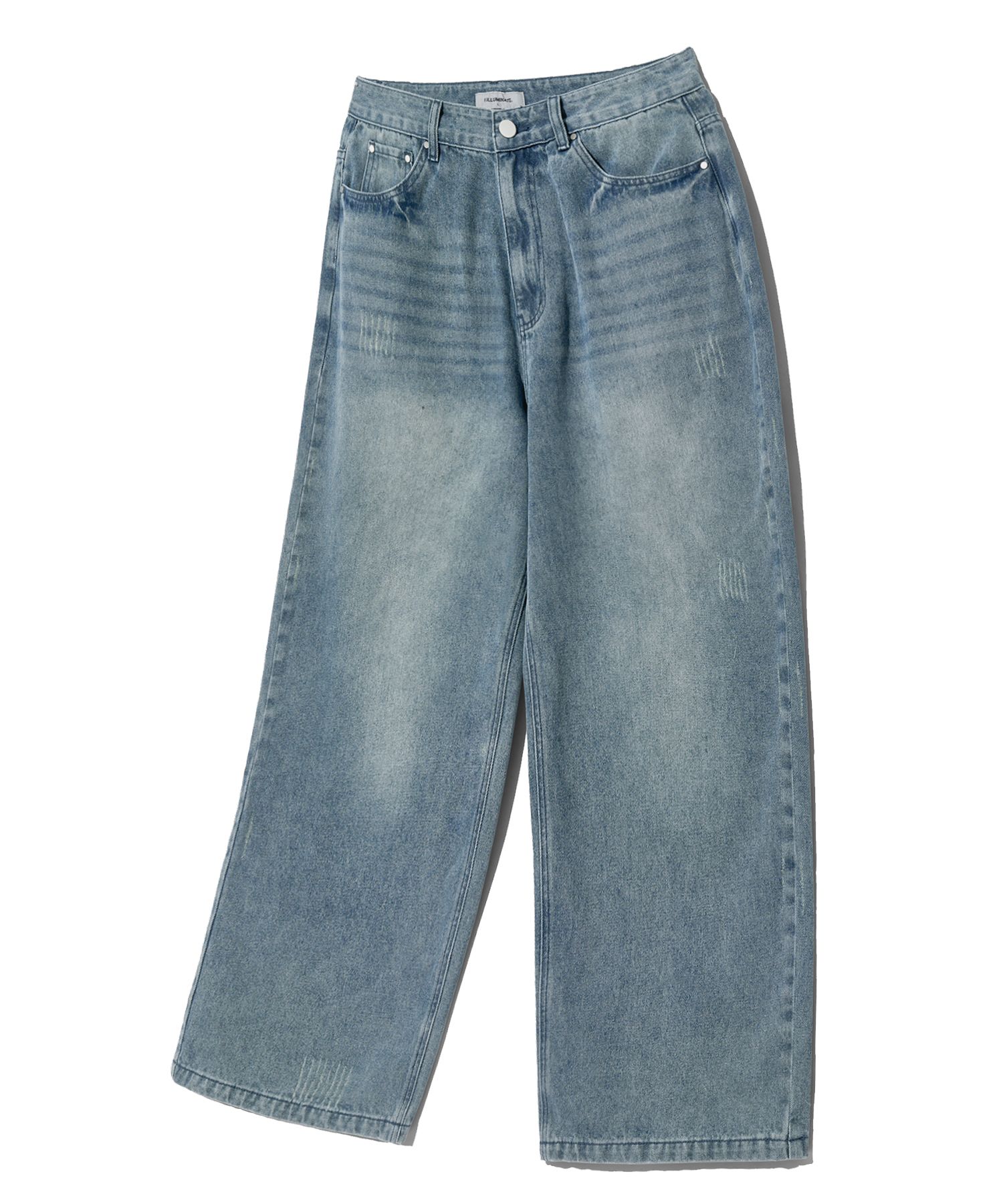 MUSINSA | FILLUMINATE Damage Washed-out Denim Pants-Blue
