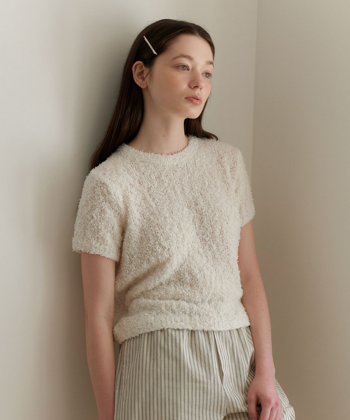 엽페(YUPPE) NAVI COLOR KNIT_IVORY
