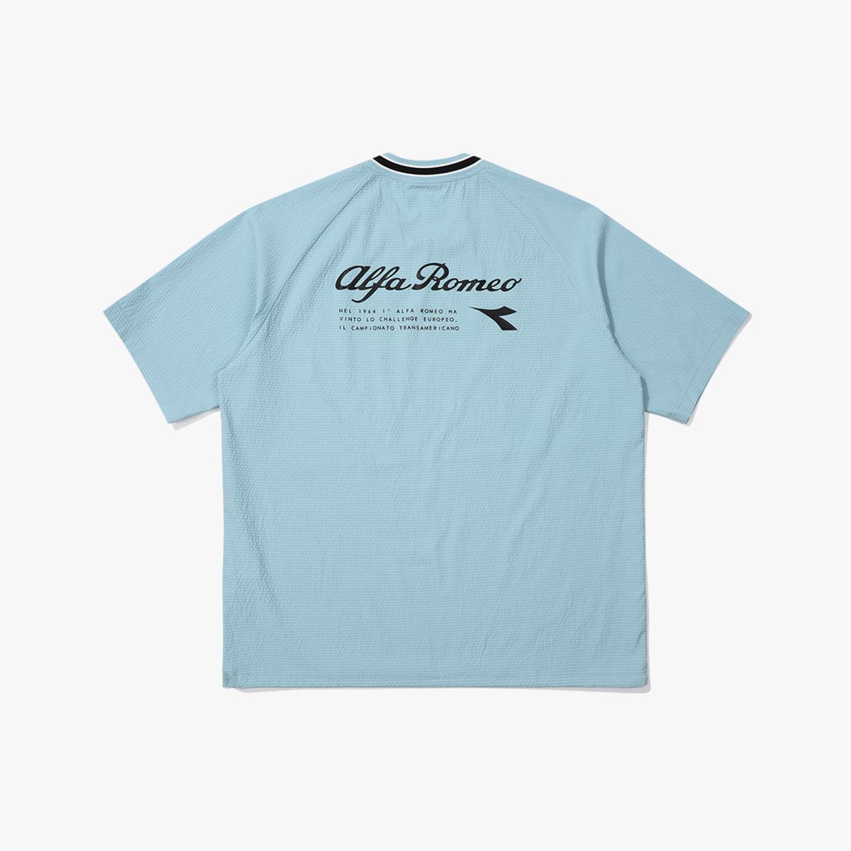 디아도라(diadora) 알파로메오 시어서커 반팔 티셔츠 SKY BLUE