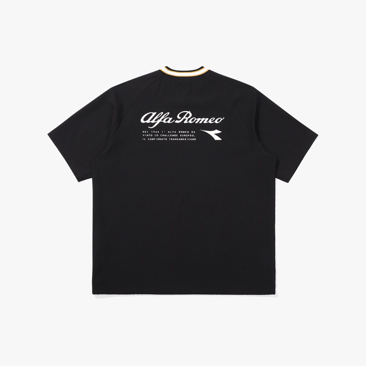 디아도라(diadora) 알파로메오 시어서커 반팔 티셔츠 BLACK