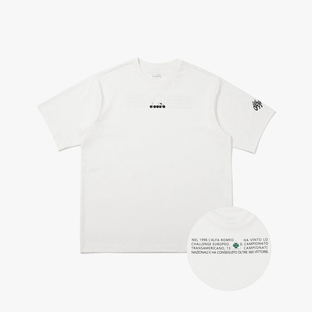 디아도라(diadora) 알파로메오 클로버 반팔 티셔츠 OFF WHITE