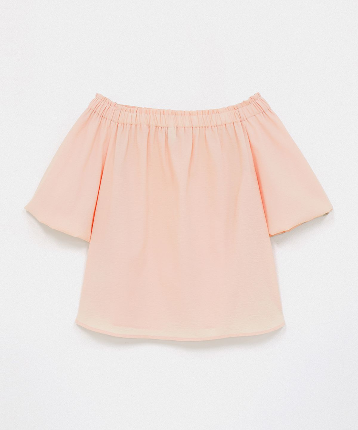 320쇼룸(320SHOWROOM) Off-Shoulder Shirred Blouse Baby pink