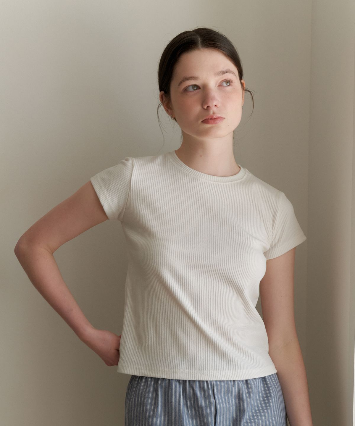 엽페(YUPPE) GOLGI LINE T-SHIRT_WHITE