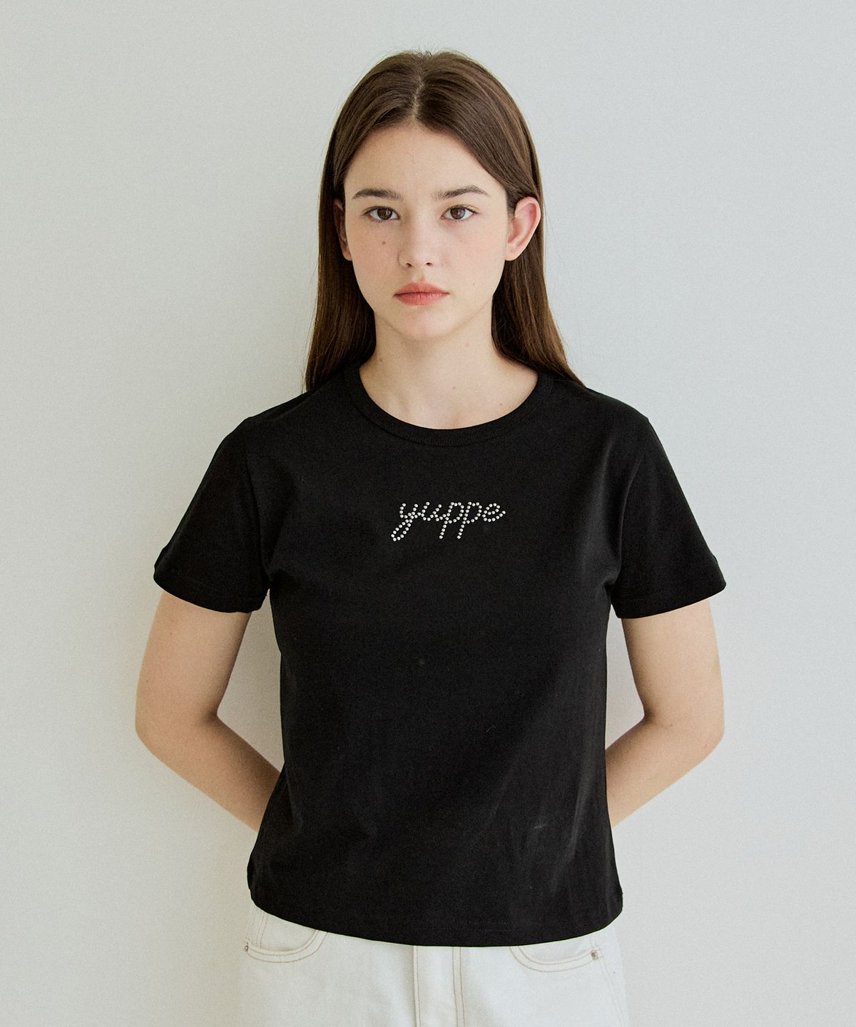 엽페(YUPPE) DOTTED YUPPE T-SHIRT_BLACK
