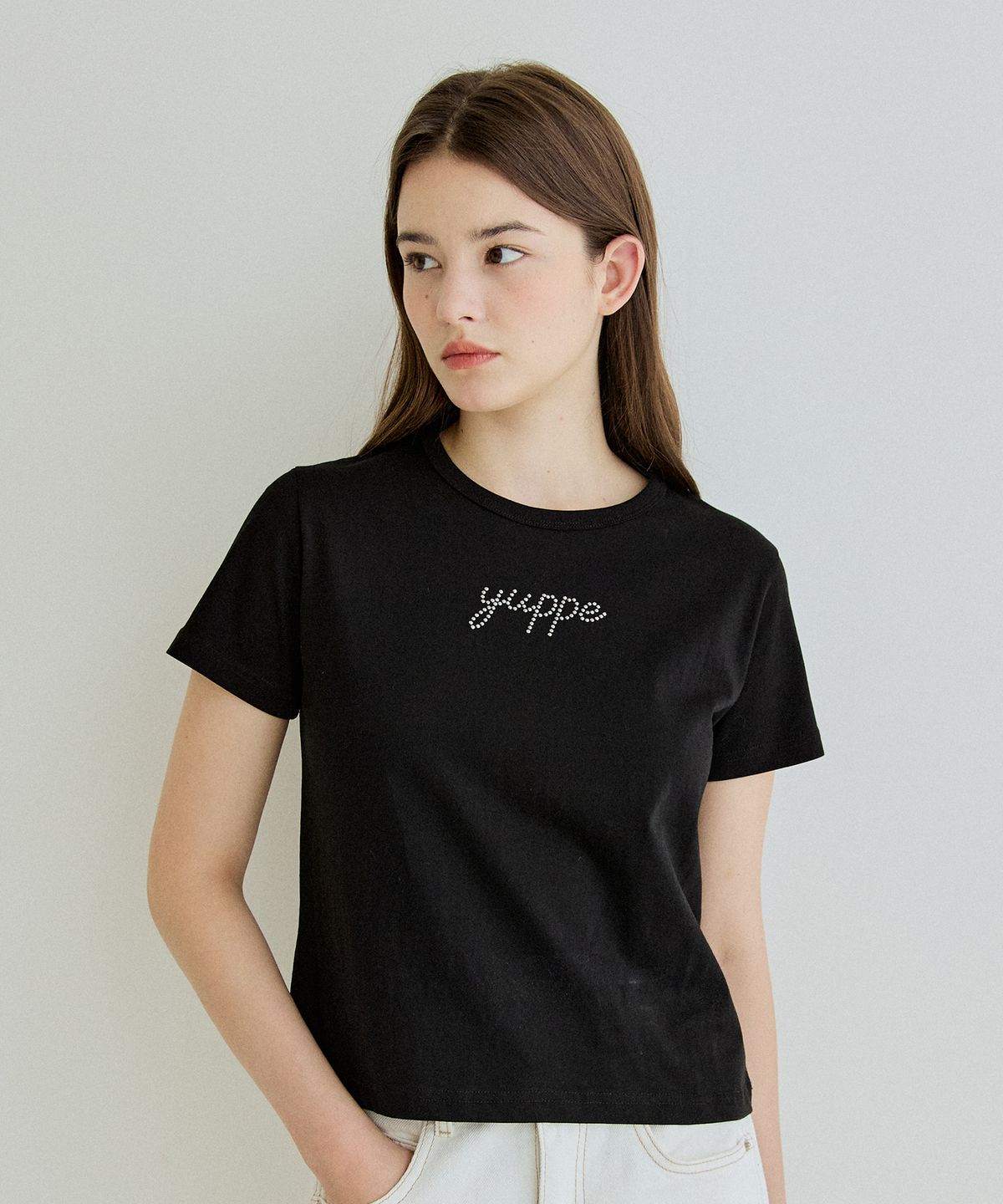 엽페(YUPPE) DOTTED YUPPE T-SHIRT_BLACK