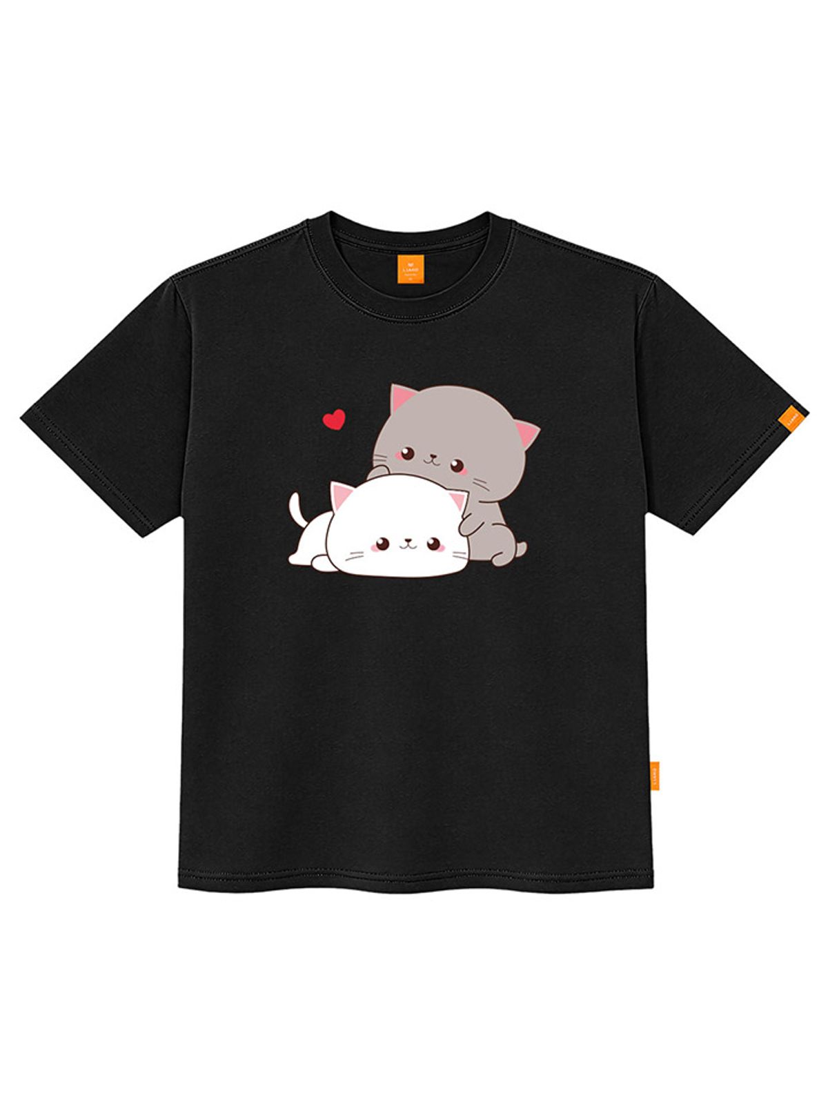 엘라모(LLAMO) 큐티커플캣 반팔티셔츠 남녀공용 빅사이즈 S~4XL
