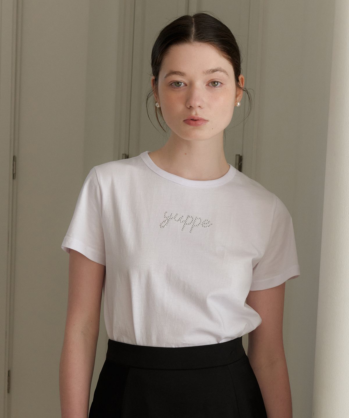 엽페(YUPPE) DOTTED YUPPE T-SHIRT_WHITE