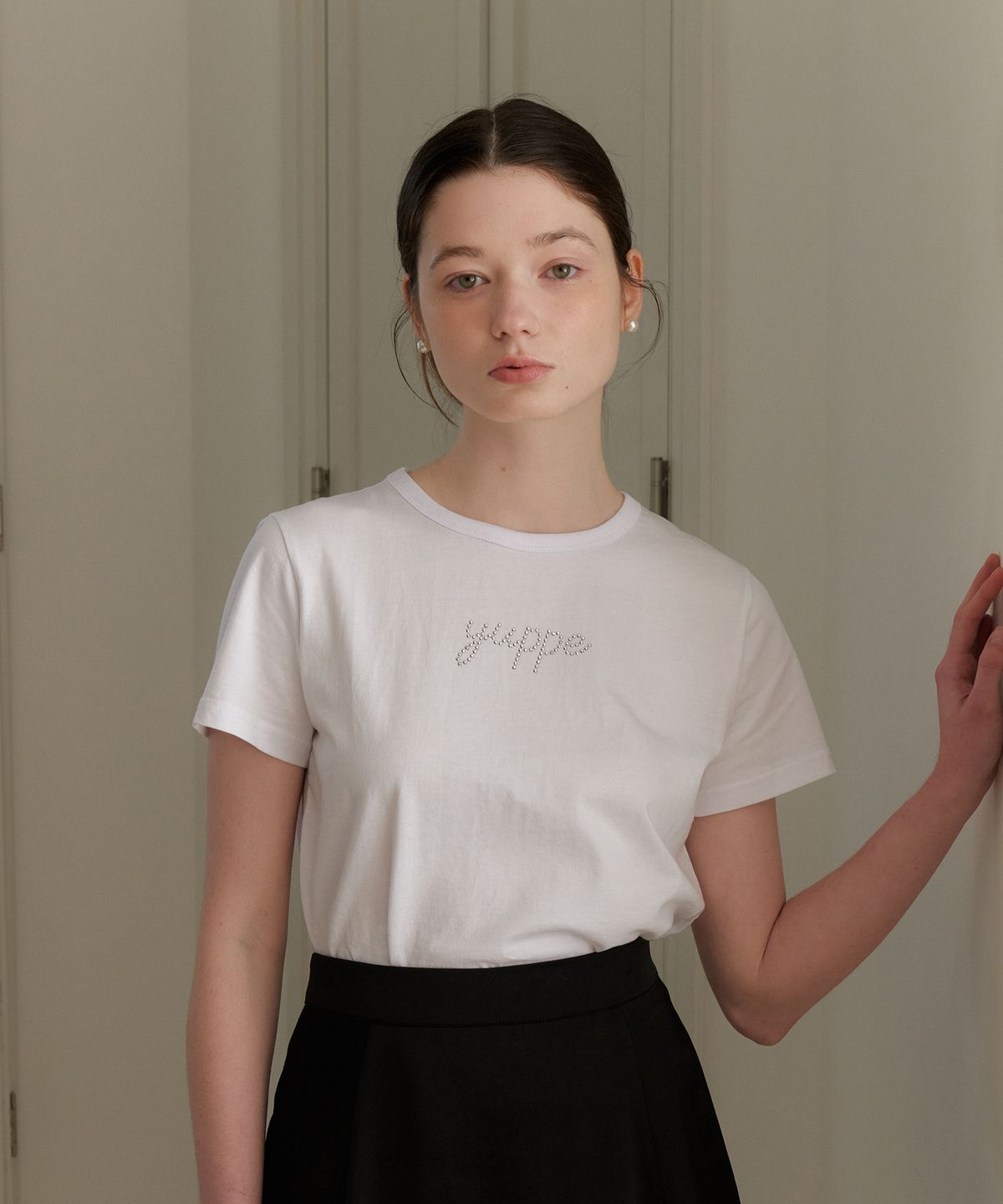 엽페(YUPPE) DOTTED YUPPE T-SHIRT_WHITE