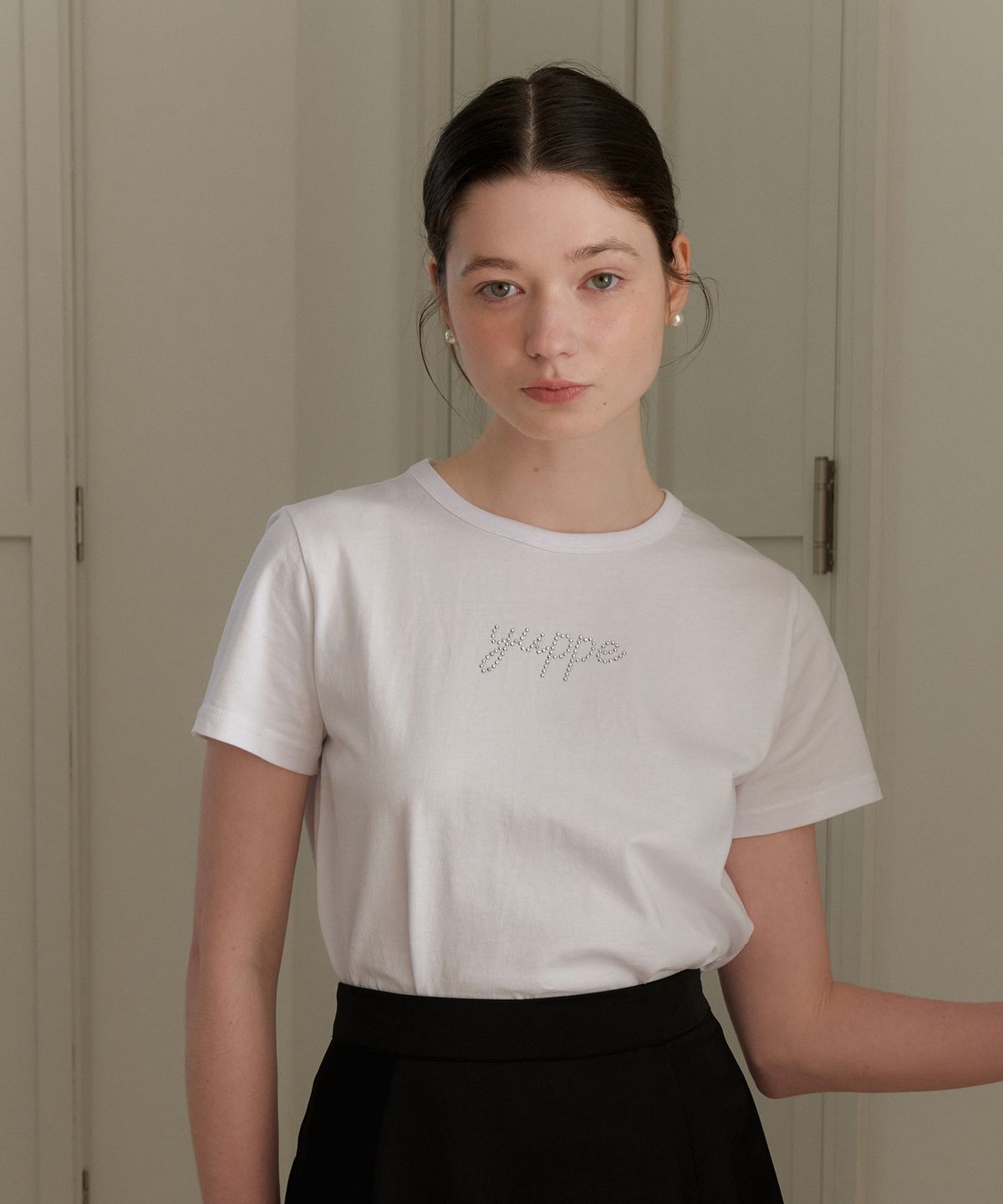 엽페(YUPPE) DOTTED YUPPE T-SHIRT_WHITE